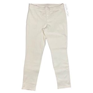 NEW Uniqlo White Ponte Center Seam Leggings Pants